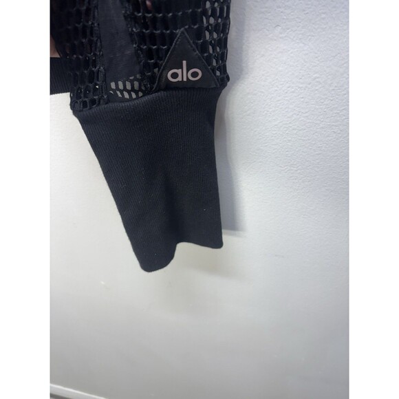 ALO Yoga  Women’s  Mesh Fortuna Hoodie Jacket  Black Sz L - Picture 5 of 13